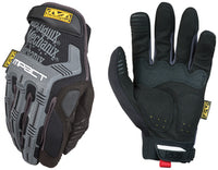 Mechanix Wear Size 10 Black&Gray M-Pact Leather And TrekDry Full Finger Anti-Vibration Gloves w/ Hook & Loop Cuff