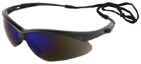 Nemesis Black Frame Blue Mirror Lens Safety Glasses